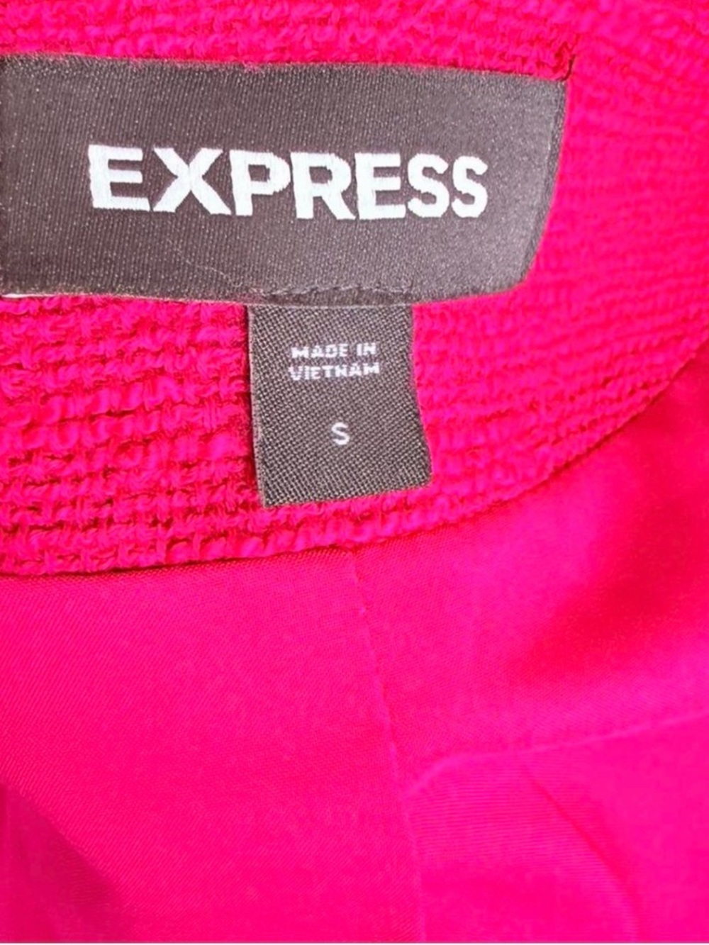 Express Hot Pink Tweed Blazer with Gold Buttons - Picture 4 of 4